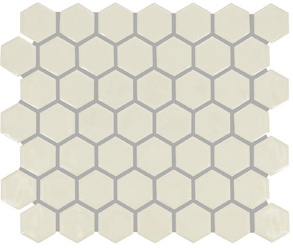 11/2 Artezen Hexagon Honeycomb  Mosaic Solid-Color Glossy Smooth Ceramic Tile Sand Beige