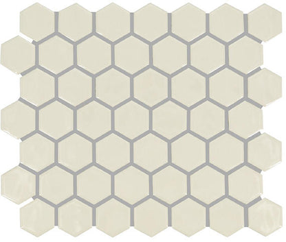 11/2 Artezen Hexagon Honeycomb  Mosaic Solid-Color Glossy Smooth Ceramic Tile Sand Beige
