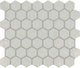 11/2 Artezen Hexagon Honeycomb  Mosaic Solid-Color Glossy Smooth Ceramic Tile Light Gray