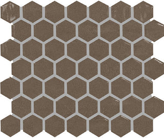 12x10 Artezen Hexagon Honeycomb Mosaic Solid-Color Glossy Smooth Ceramic Tile