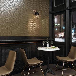 Metallic Vibe - 12x10 Artezen Hexagon Honeycomb Mosaic Solid-Color Glossy Smooth Ceramic Tile