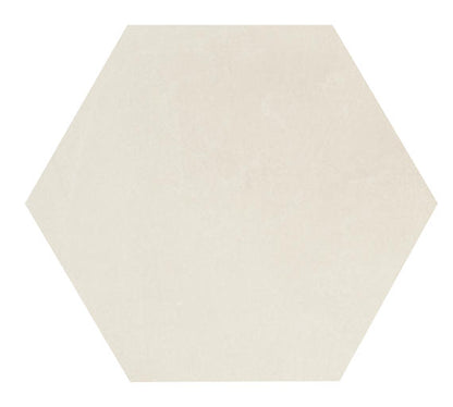 12x10 Moroccan Concrete Hexagon  Mosaic Concrete-Look Matte Smooth Porcelain Tile Off White