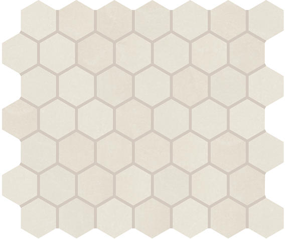 12x10 Moroccan Concrete Hexagon  Mosaic Concrete-Look Matte Smooth Porcelain Tile Off White