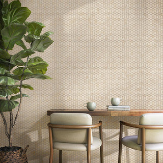 Off White - 12x10 Moroccan Concrete Hexagon Mosaic Concrete-Look Matte Smooth Porcelain Tile