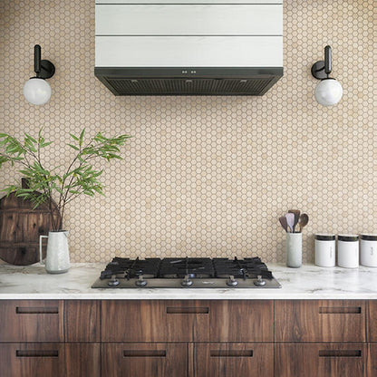 12x10 Moroccan Concrete Hexagon  Mosaic Concrete-Look Matte Smooth Porcelain Tile Off White