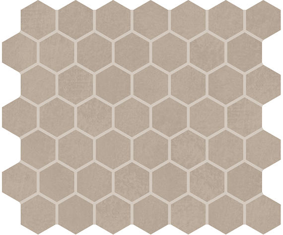 12x10 Moroccan Concrete Hexagon  Mosaic Concrete-Look Matte Smooth Porcelain Tile Light Brown