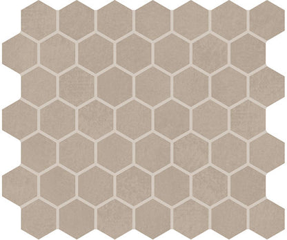 12x10 Moroccan Concrete Hexagon  Mosaic Concrete-Look Matte Smooth Porcelain Tile Light Brown
