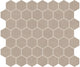 12x10 Moroccan Concrete Hexagon  Mosaic Concrete-Look Matte Smooth Porcelain Tile Light Brown