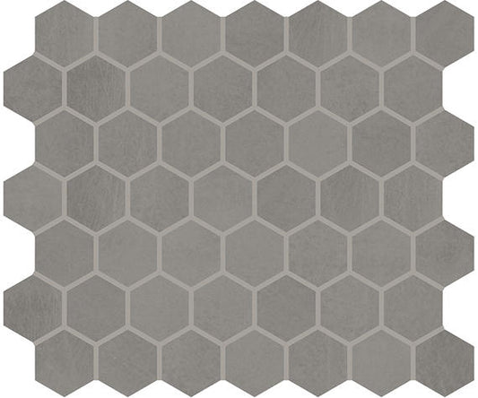 12x10 Moroccan Concrete Hexagon  Mosaic Concrete-Look Matte Smooth Porcelain Tile Gray