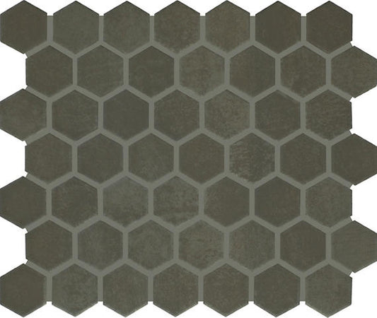 12x10 Moroccan Concrete Hexagon  Mosaic Concrete-Look Matte Smooth Porcelain Tile Soft Green