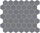 12x10 Moroccan Concrete Hexagon  Mosaic Concrete-Look Matte Smooth Porcelain Tile Blue Gray
