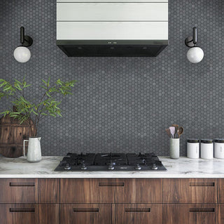 Blue Gray - 12x10 Moroccan Concrete Hexagon Mosaic Concrete-Look Matte Smooth Porcelain Tile