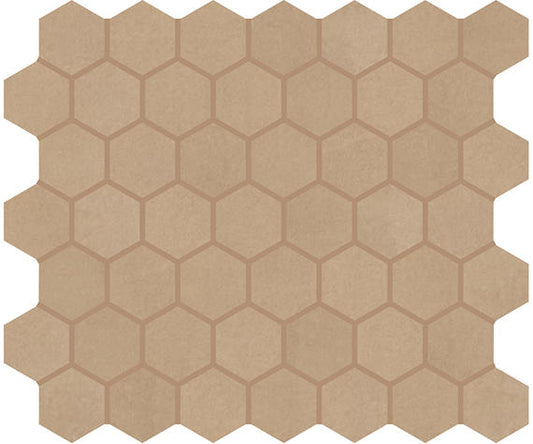 12x10 Moroccan Concrete Hexagon  Mosaic Concrete-Look Matte Smooth Porcelain Tile Yellow Brown