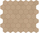 12x10 Moroccan Concrete Hexagon  Mosaic Concrete-Look Matte Smooth Porcelain Tile Yellow Brown