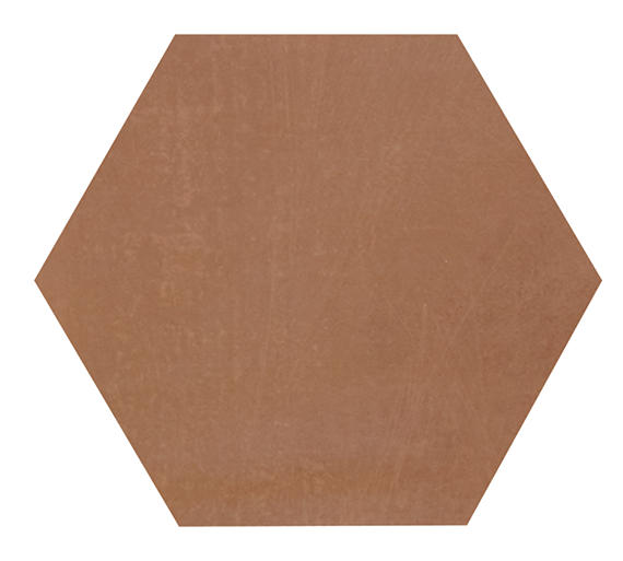 12x10 Moroccan Concrete Hexagon  Mosaic Concrete-Look Matte Smooth Porcelain Tile Red Orange