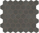 12x10 Moroccan Concrete Hexagon  Mosaic Concrete-Look Matte Smooth Porcelain Tile Dark Gray
