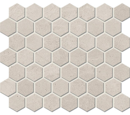11/2x11/2 Primstone Hexagon  Mosaic Stone-Look Matte Smooth Porcelain Tile Beige