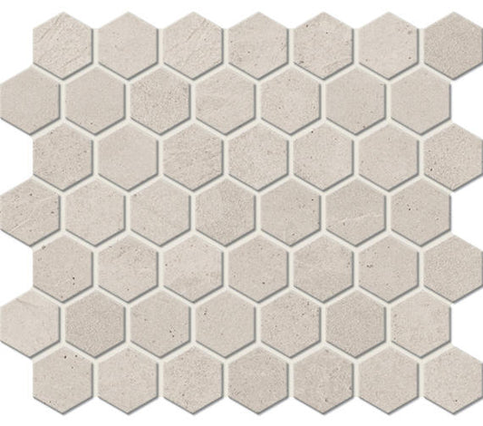 11/2x11/2 Primstone Hexagon  Mosaic Stone-Look Matte Smooth Porcelain Tile Beige
