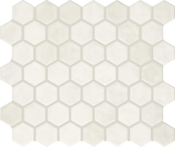11/2 Studio Haven Hexagon  Mosaic Solid-Color Matte Smooth Ceramic Tile Cream White
