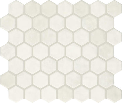 11/2 Studio Haven Hexagon  Mosaic Solid-Color Matte Smooth Ceramic Tile Cream White