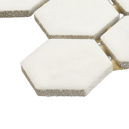 11/2 Studio Haven Hexagon  Mosaic Solid-Color Matte Smooth Ceramic Tile Cream White