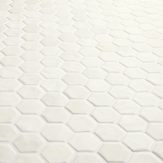 11/2 Studio Haven Hexagon  Mosaic Solid-Color Matte Smooth Ceramic Tile Cream White