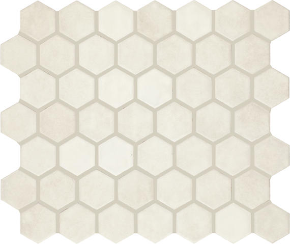 11/2 Studio Haven Hexagon  Mosaic Solid-Color Matte Smooth Ceramic Tile Ivory Cream