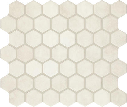11/2 Studio Haven Hexagon  Mosaic Solid-Color Matte Smooth Ceramic Tile Ivory Cream