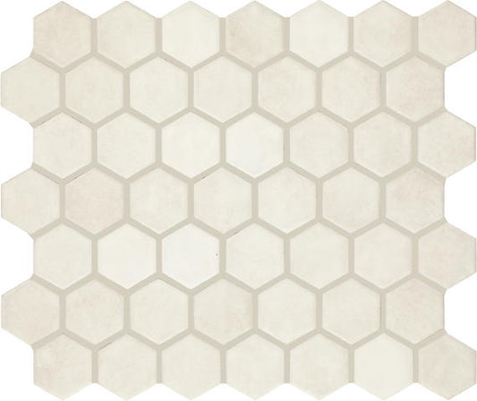 11/2 Studio Haven Hexagon  Mosaic Solid-Color Matte Smooth Ceramic Tile Ivory Cream
