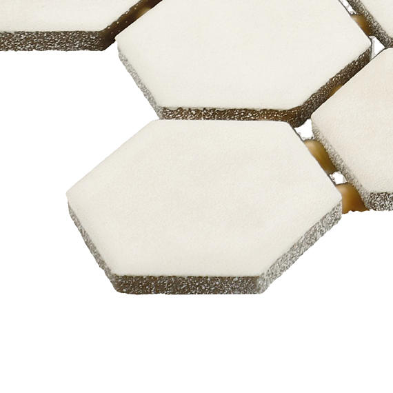 11/2 Studio Haven Hexagon  Mosaic Solid-Color Matte Smooth Ceramic Tile Ivory Cream