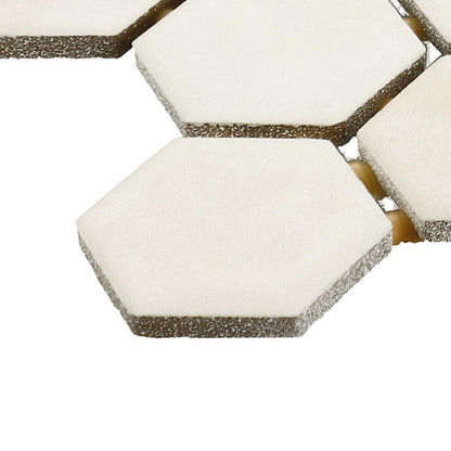 11/2 Studio Haven Hexagon  Mosaic Solid-Color Matte Smooth Ceramic Tile Ivory Cream