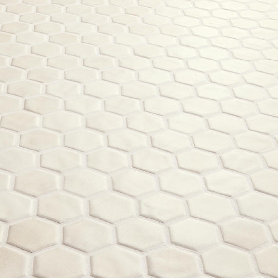 11/2 Studio Haven Hexagon  Mosaic Solid-Color Matte Smooth Ceramic Tile Ivory Cream