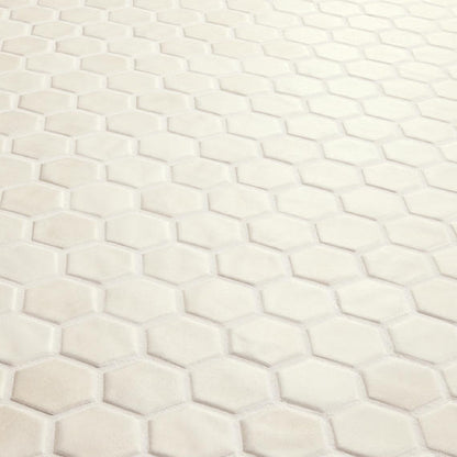 11/2 Studio Haven Hexagon  Mosaic Solid-Color Matte Smooth Ceramic Tile Ivory Cream