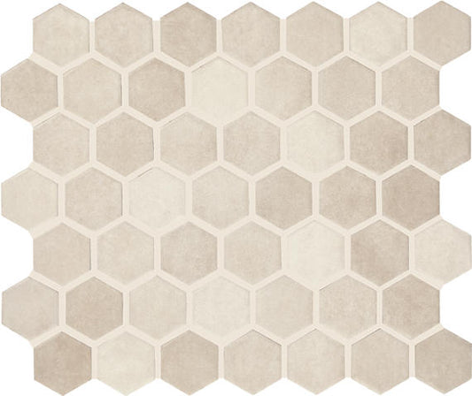 11/2 Studio Haven Hexagon  Mosaic Solid-Color Matte Smooth Ceramic Tile Warm Taupe