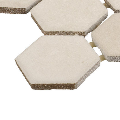 11/2 Studio Haven Hexagon  Mosaic Solid-Color Matte Smooth Ceramic Tile Warm Taupe