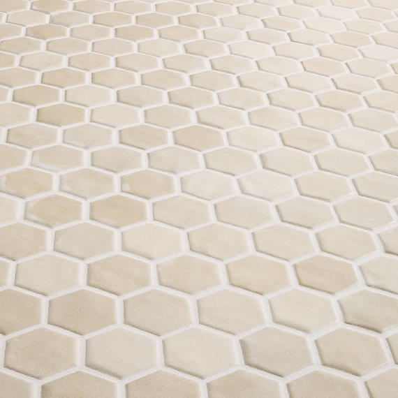 11/2 Studio Haven Hexagon  Mosaic Solid-Color Matte Smooth Ceramic Tile Warm Taupe