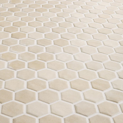 11/2 Studio Haven Hexagon  Mosaic Solid-Color Matte Smooth Ceramic Tile Warm Taupe