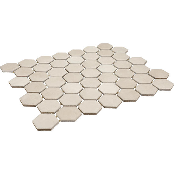 11/2 Studio Haven Hexagon  Mosaic Solid-Color Matte Smooth Ceramic Tile Warm Taupe