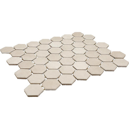 11/2 Studio Haven Hexagon  Mosaic Solid-Color Matte Smooth Ceramic Tile Warm Taupe