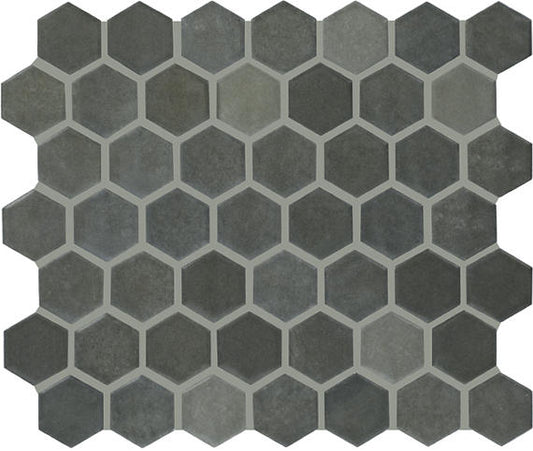 11/2 Studio Haven Hexagon  Mosaic Solid-Color Matte Smooth Ceramic Tile Dark Gray