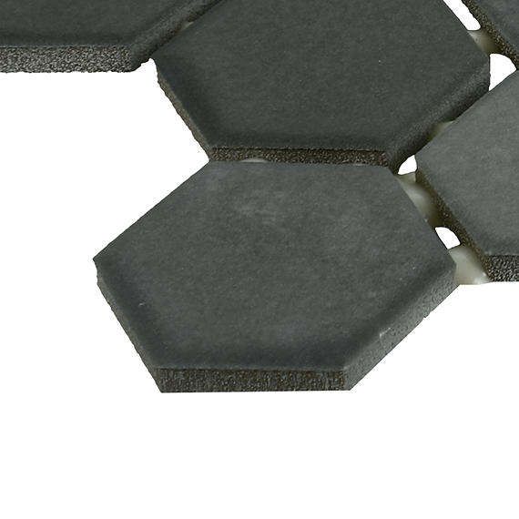 11/2 Studio Haven Hexagon  Mosaic Solid-Color Matte Smooth Ceramic Tile Dark Gray