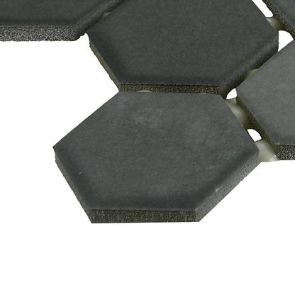 11/2 Studio Haven Hexagon  Mosaic Solid-Color Matte Smooth Ceramic Tile Dark Gray
