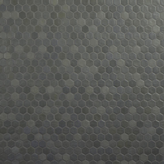11/2 Studio Haven Hexagon  Mosaic Solid-Color Matte Smooth Ceramic Tile Dark Gray