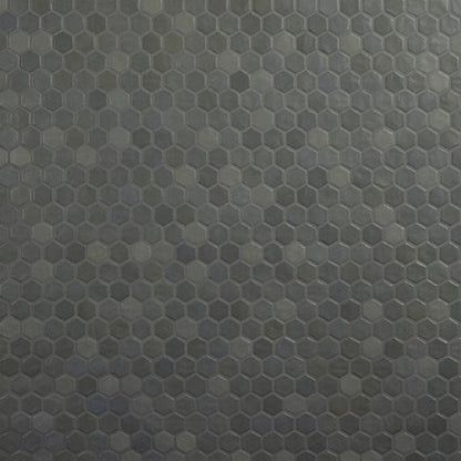 11/2 Studio Haven Hexagon  Mosaic Solid-Color Matte Smooth Ceramic Tile Dark Gray