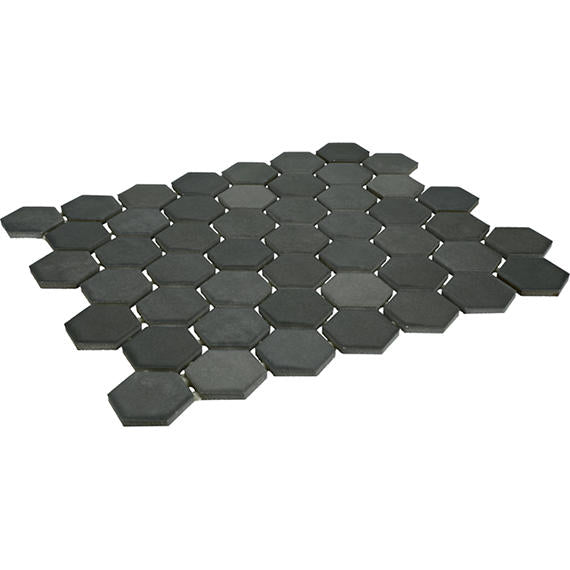 11/2 Studio Haven Hexagon  Mosaic Solid-Color Matte Smooth Ceramic Tile Dark Gray