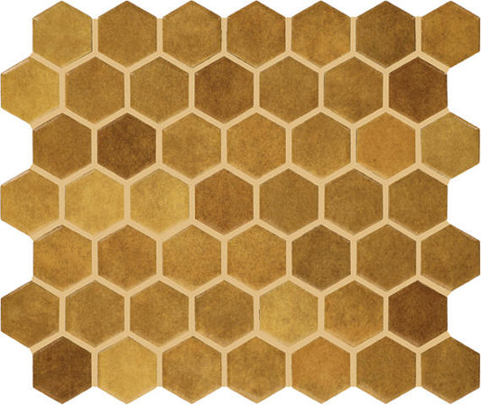11/2 Studio Haven Hexagon  Mosaic Solid-Color Matte Smooth Ceramic Tile Golden Beige