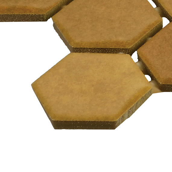 11/2 Studio Haven Hexagon  Mosaic Solid-Color Matte Smooth Ceramic Tile Golden Beige