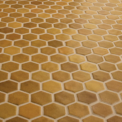 11/2 Studio Haven Hexagon  Mosaic Solid-Color Matte Smooth Ceramic Tile Golden Beige