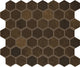 11/2 Studio Haven Hexagon  Mosaic Solid-Color Matte Smooth Ceramic Tile Deep Brown