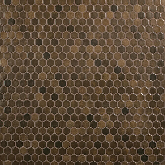 11/2 Studio Haven Hexagon  Mosaic Solid-Color Matte Smooth Ceramic Tile Deep Brown